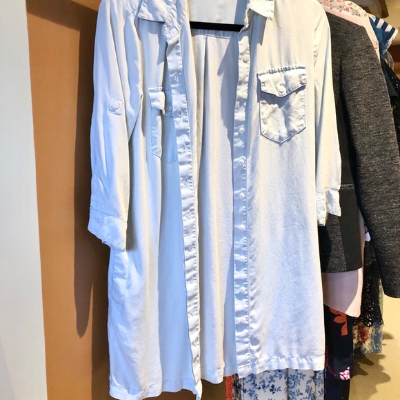 Chambray long button-up Saks Fifth Ave - Picture 4 of 7